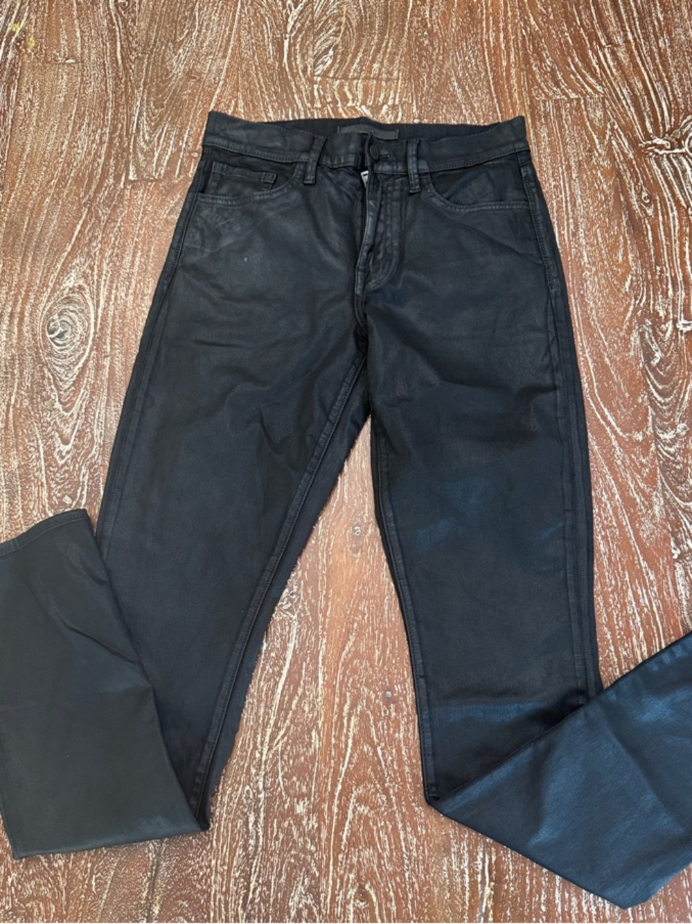 Joe's Jeans Men's Slim Straight Black Coated Jeans